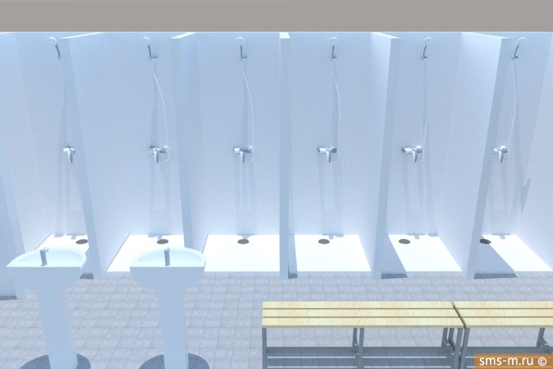 Фото Блок имеет 6 душевых