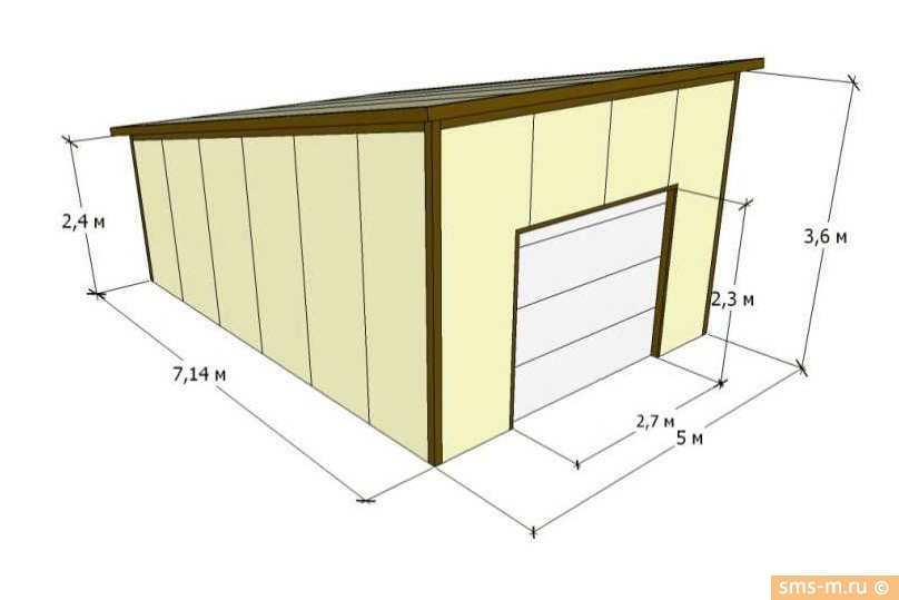 Фото Схема гаража на одну машину
