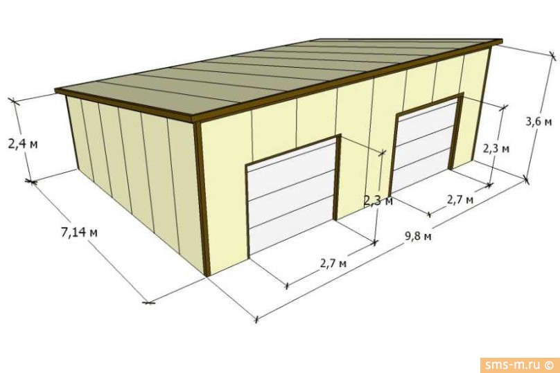 Фото Схема гаража на две машины