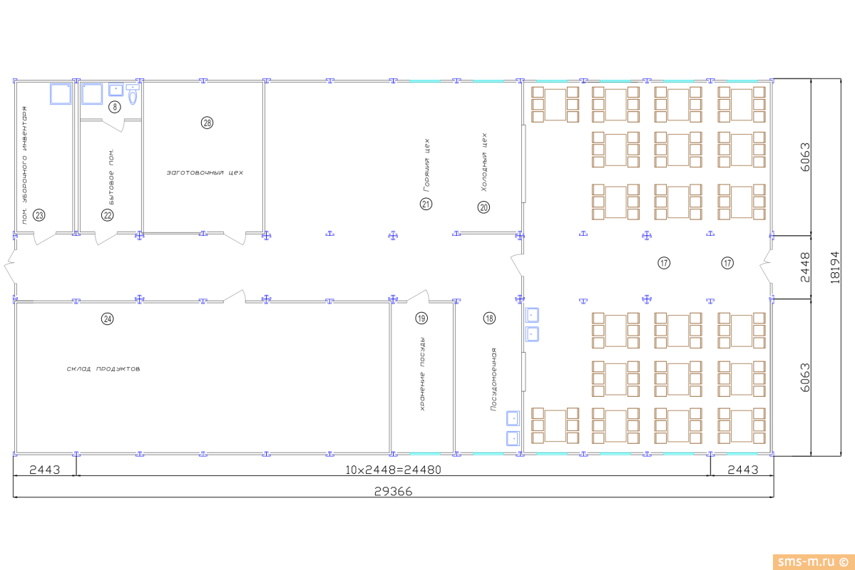 Фото Планировка столовой на 100 мест