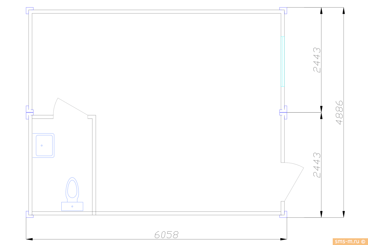 Фото Планировка сдвоенной прорабской бытовки