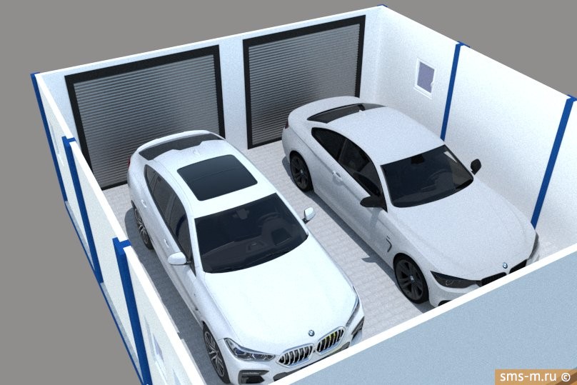 Фото Автомойка имеет двое подъемных гаражных ворот