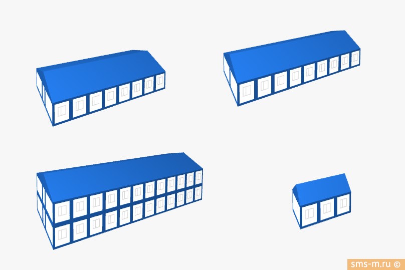 Фото Строительный городок включает в себя 4 здания