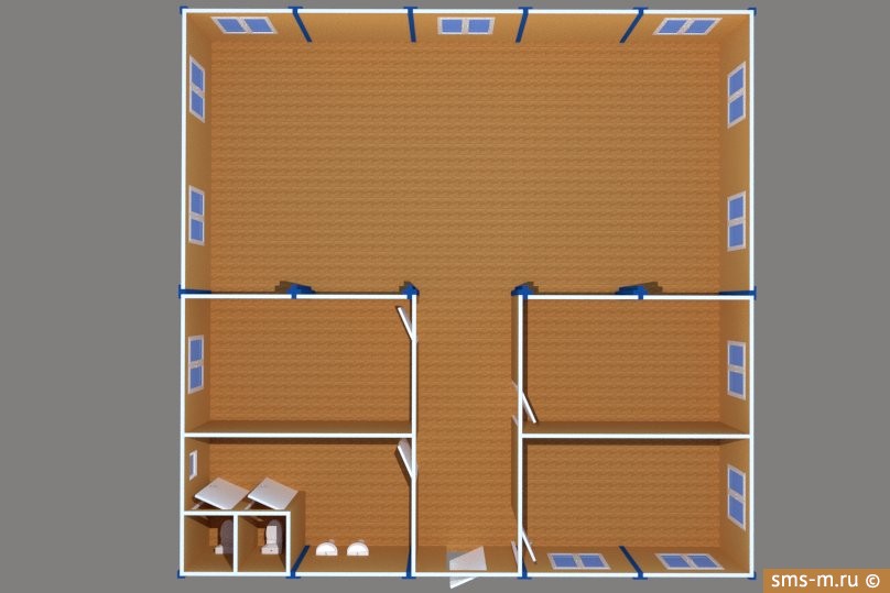 Фото Визуализация планировки штаба из 10 блоков