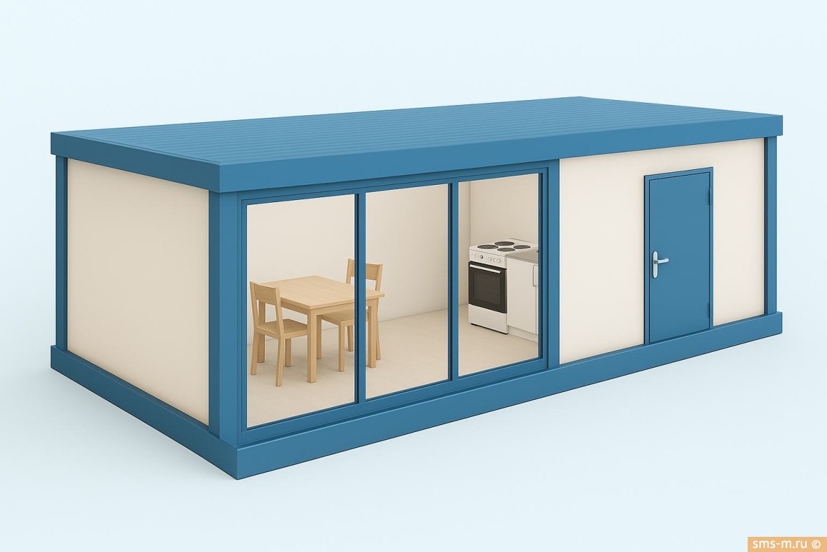 Фото Металлическая бытовка дачная с кухней