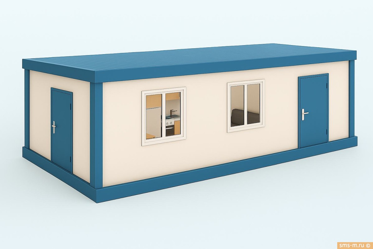 Фото Металлическая бытовка под летнюю кухню 6х2.4