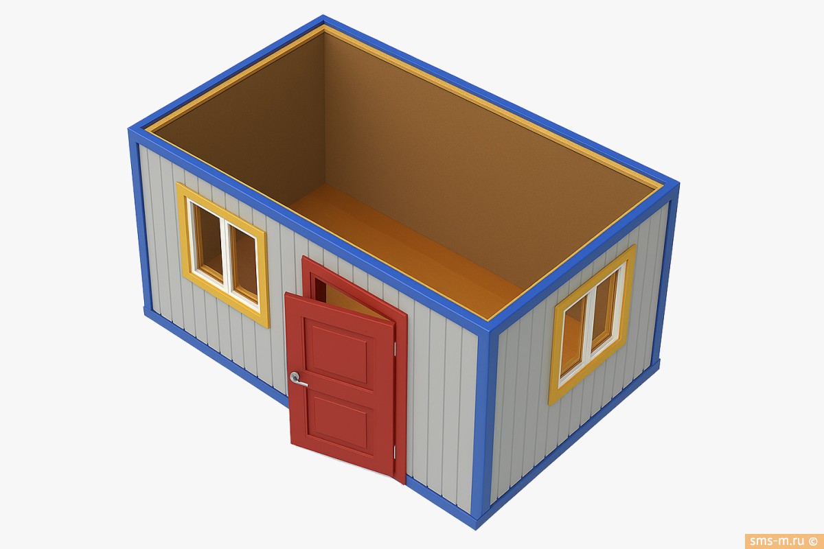 Фото Блок-контейнер из профнастила вид сбоку