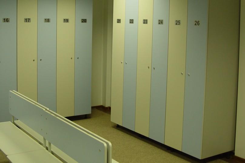 Dressing room in the sports school