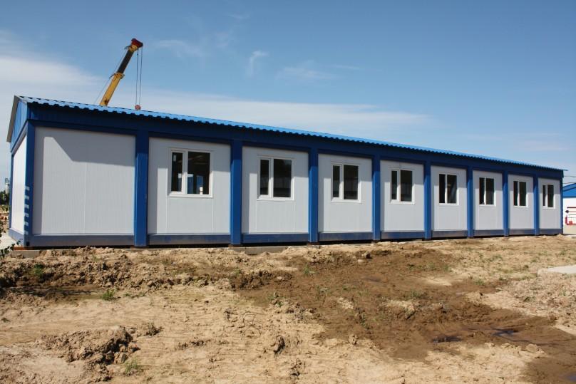 A construction site office consisting of 9 modules