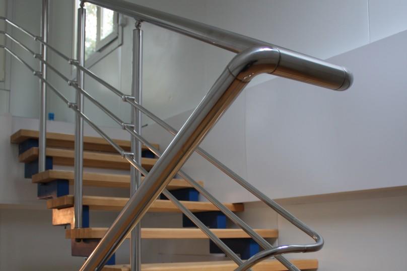 The transition of the staircase handrail