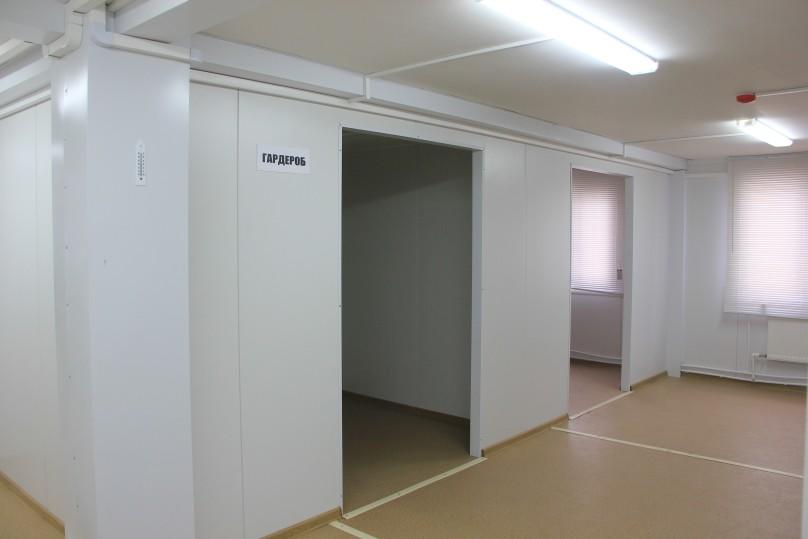 A dressing room in the canteen