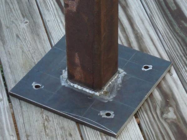 Фото Basement plate of a rectangular tube pillar