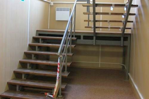 Фото Staircase with wooden steps