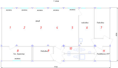 Фото Administrative building 22 modules - 1 floor layout