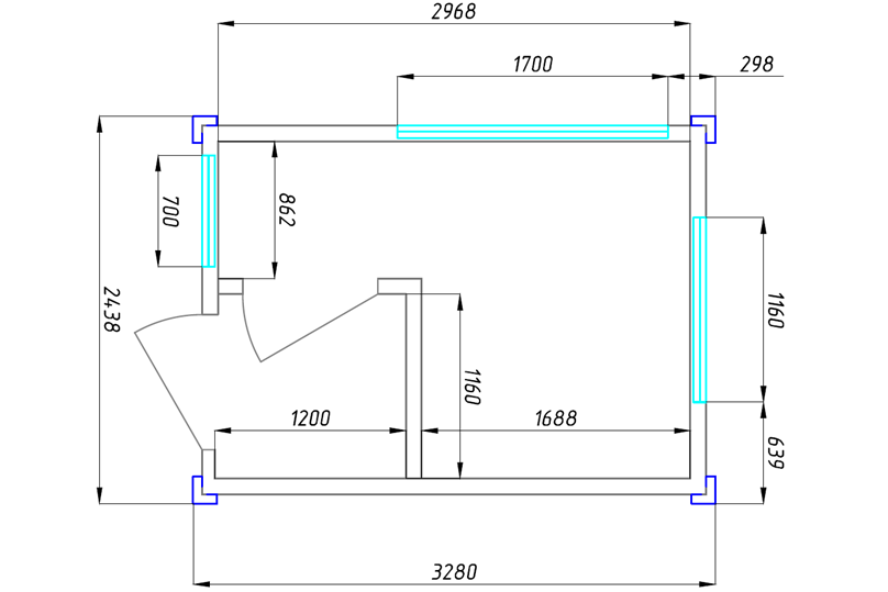 Фото Security post layout - 2x3 meters