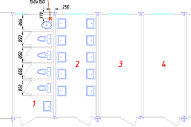 Фото Three-storey dorm layout - 1st floor