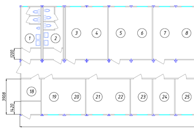 Фото Construction site office 68 modules - 1 floor layout